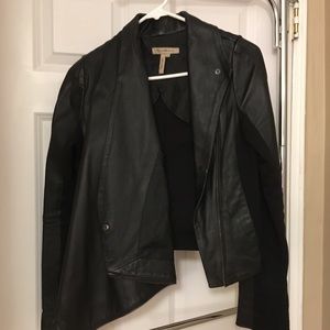 Asymmetrical leather jacket